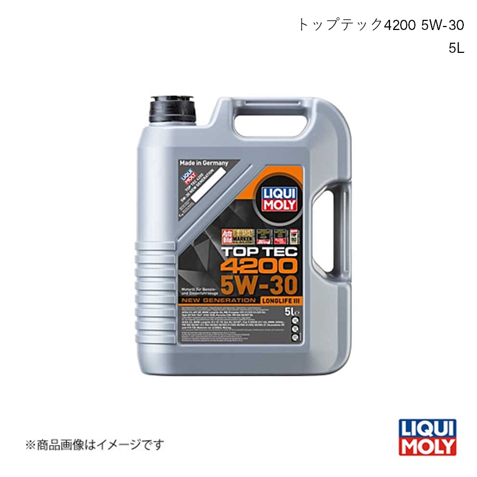 LIQUI MOLY/リキモリ エンジンオイル トップテック4200 5W-30 5L ヴェルファイア ハイブリッド ATH20W 2008- 20904_画像1