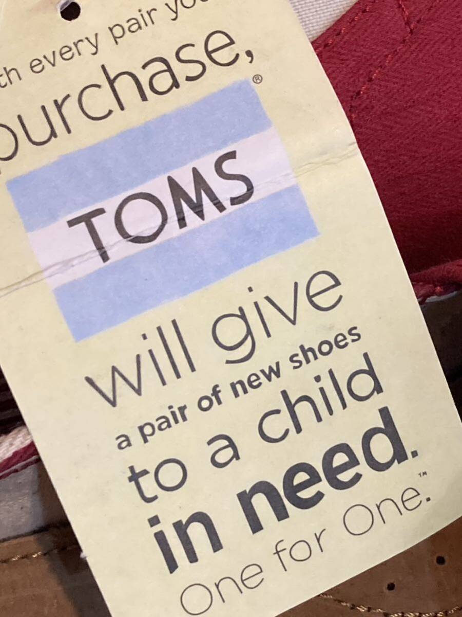 TOMS トムス　新品未使用　スリッポン　フラットシューズ　レッド　24.5_画像9