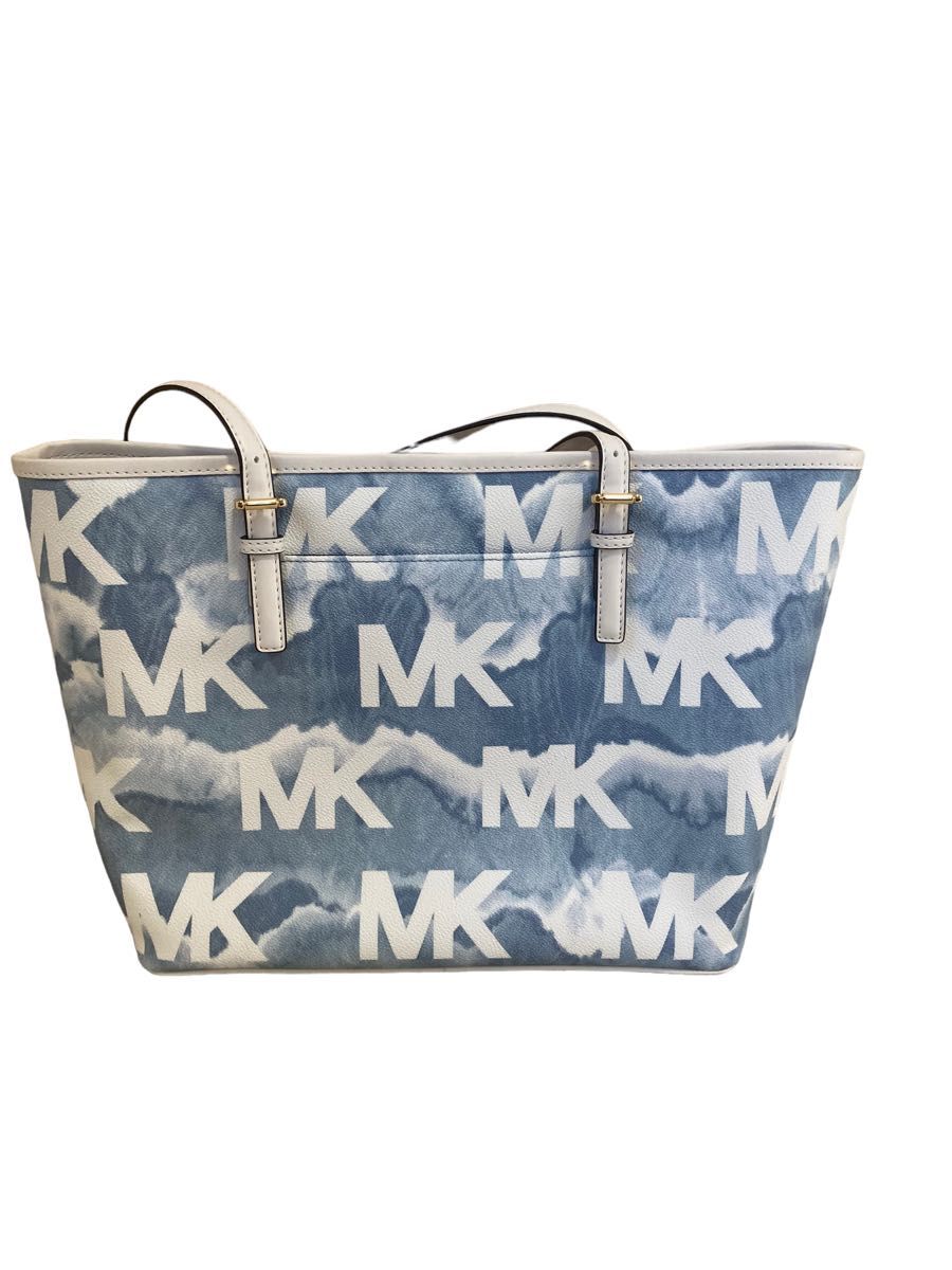 【新品未使用】マイケルコース トート ハンド バック ショルダー シグネチャー ブルー MICHAEL KORS 鞄 A4収納可