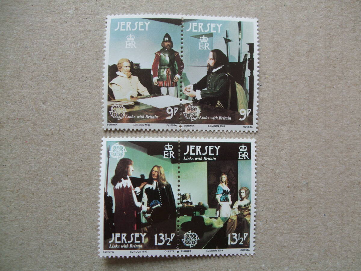 ジャージー　１９８０年　ヨーロッパ切手　４種完　未使用美品_画像1
