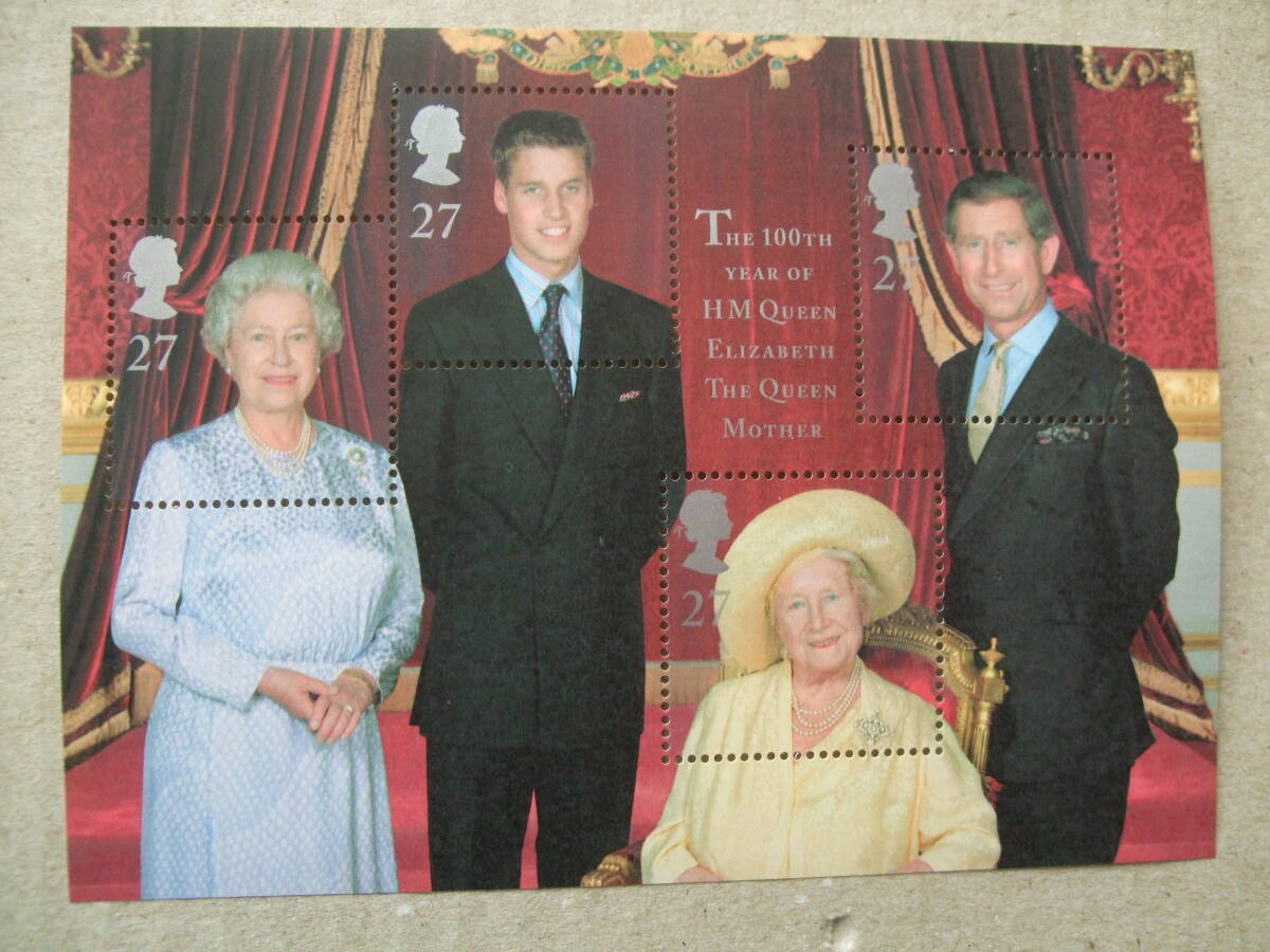 イギリス ２０００年 エリザベス王太后 小型S/S １種完 未の画像1