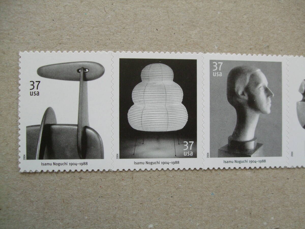 アメリカ ２００４年 イサム・ノグチ ５種連刷完 未使用美品の画像2