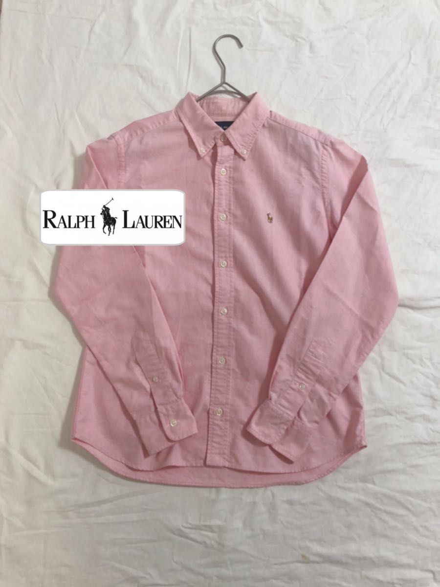 【再値下げ】ラルフローレン サイズ9 長袖シャツ　ピンク LRALPH Lauren ボタンダウンシャツ