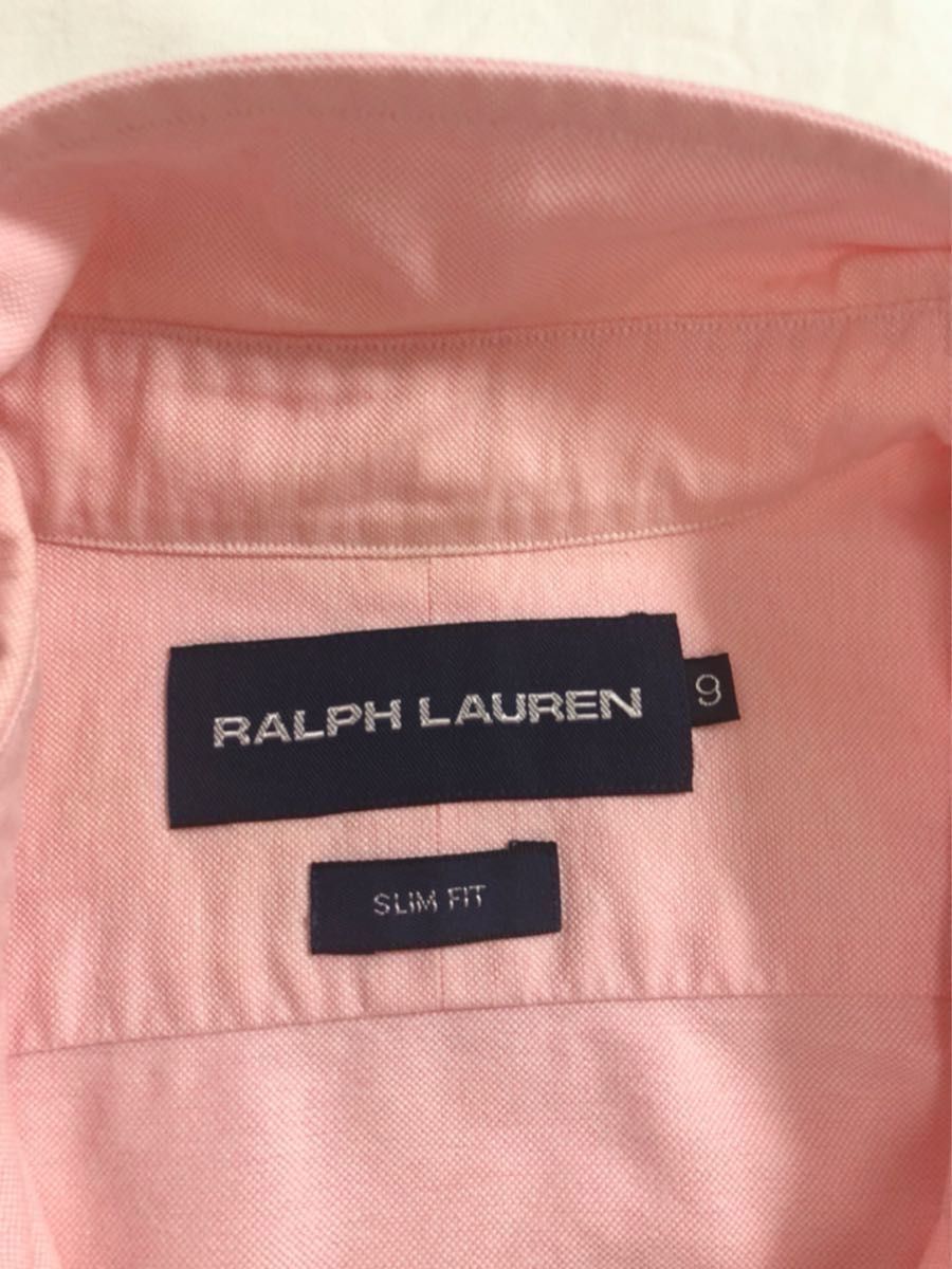 【再値下げ】ラルフローレン サイズ9 長袖シャツ　ピンク LRALPH Lauren ボタンダウンシャツ