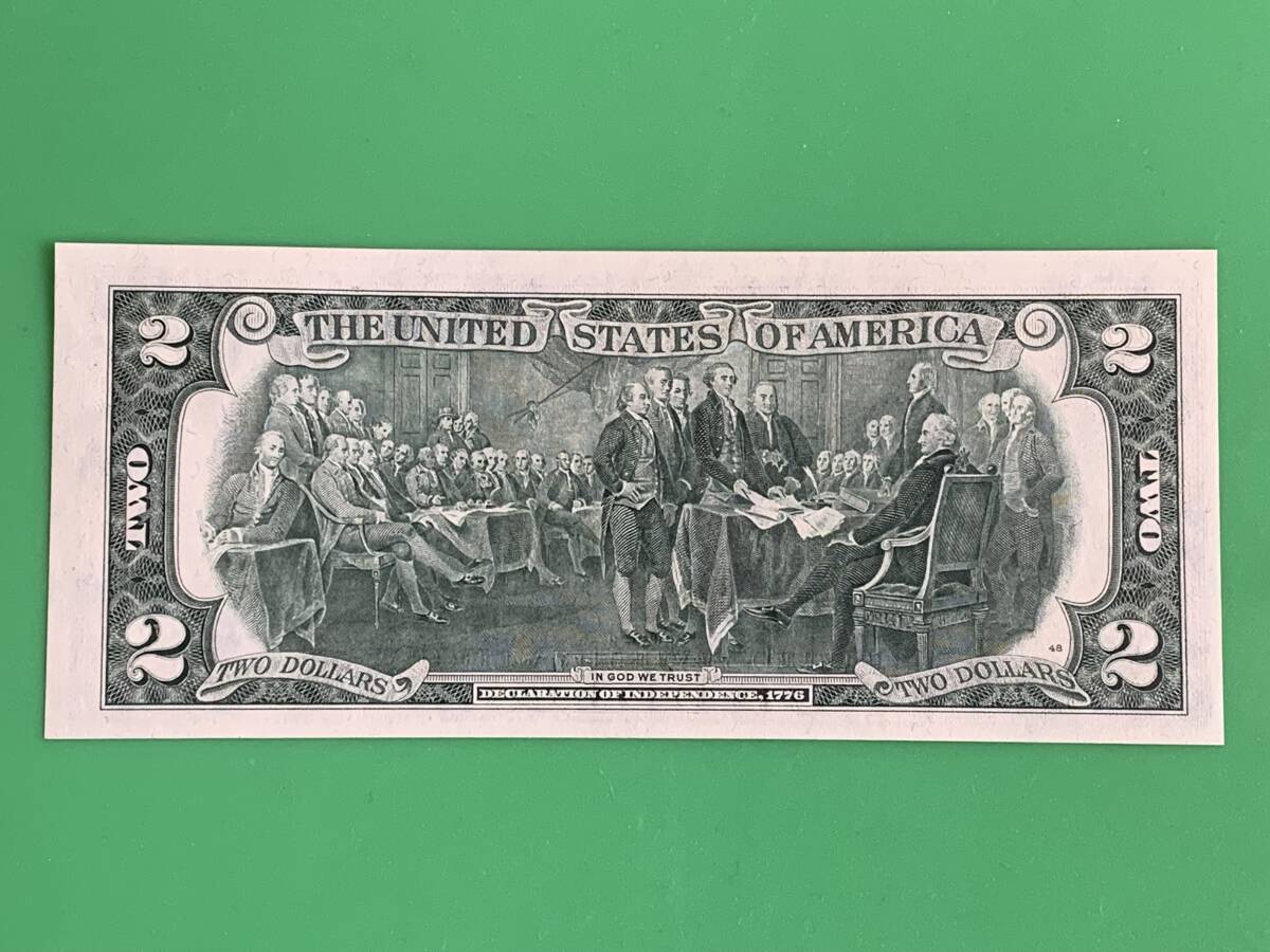 ☆ アメリカ 建国200周年記念 2ドル札 スターノート $2 米ドル 1976年 昭和51年 縁起のいい ラッキー 幸運を呼ぶ 紙幣 独立記念 激レア の画像8