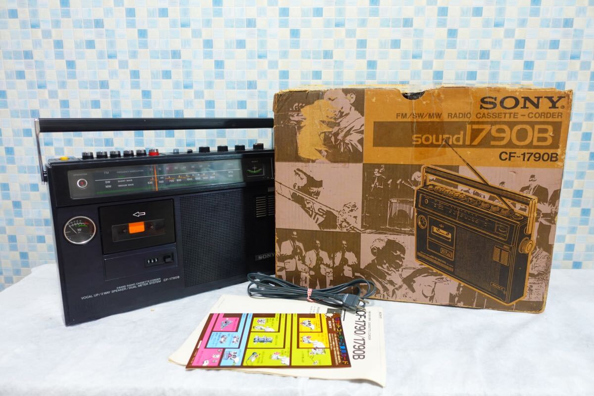 SONY ソニー CF-1790B FM/MW/SW 3バンド 2WAY ラジカセ ラジオ カセット動作品 元箱付の画像1