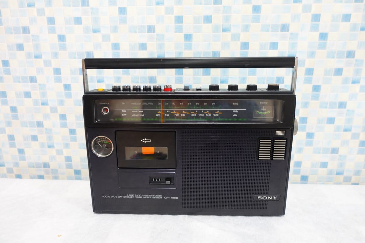 SONY ソニー CF-1790B FM/MW/SW 3バンド 2WAY ラジカセ ラジオ カセット動作品 元箱付の画像2