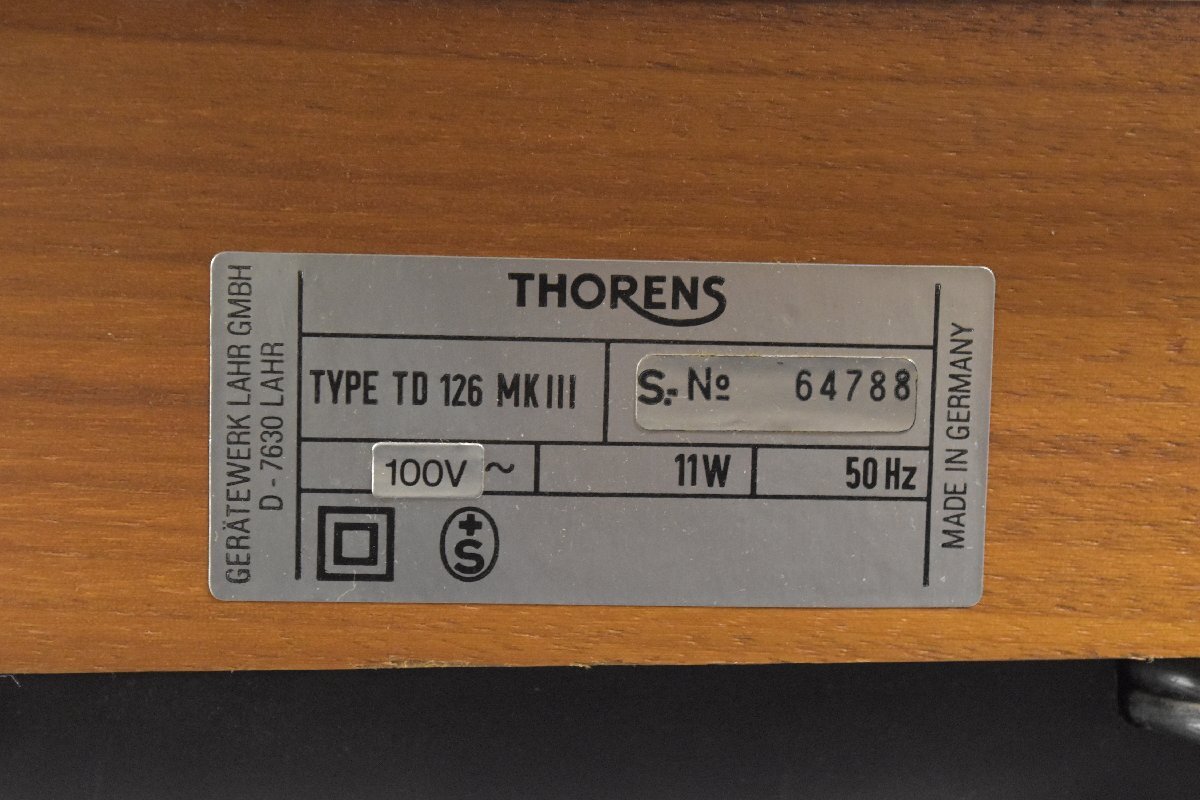 THORENS トーレンス TD126 MKIII ターンテーブル レコードプレーヤー【ジャンク品】★F_画像9
