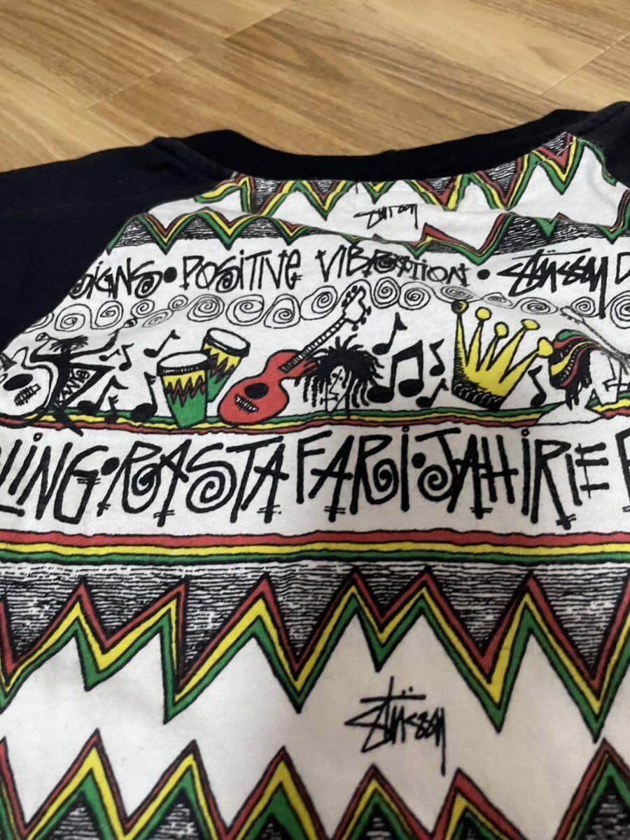 STUSSY OLD IRIE ラグラン Tシャツ ラスタ USA製 美品 Lサイズ STUSSY OLD IRIE ラグラン Tシャツ ラスタ USA製 美品 Lサイズ