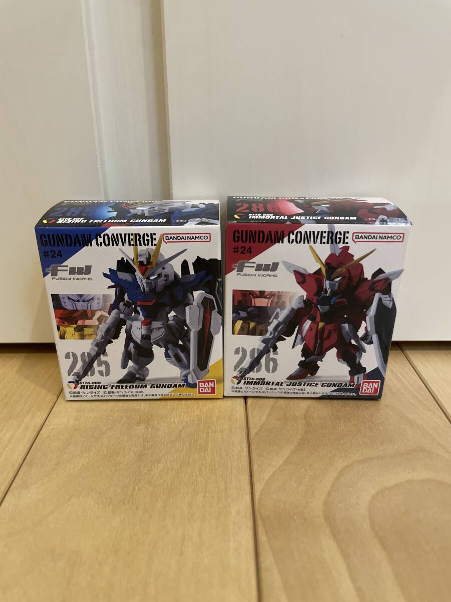 ☆送料無料☆ 数量3 美品 ガンダム コンバージ 285 ライジングフリーダム 286 イモータルジャスティス 2対セット 新品未開封品 国内正規品_画像1