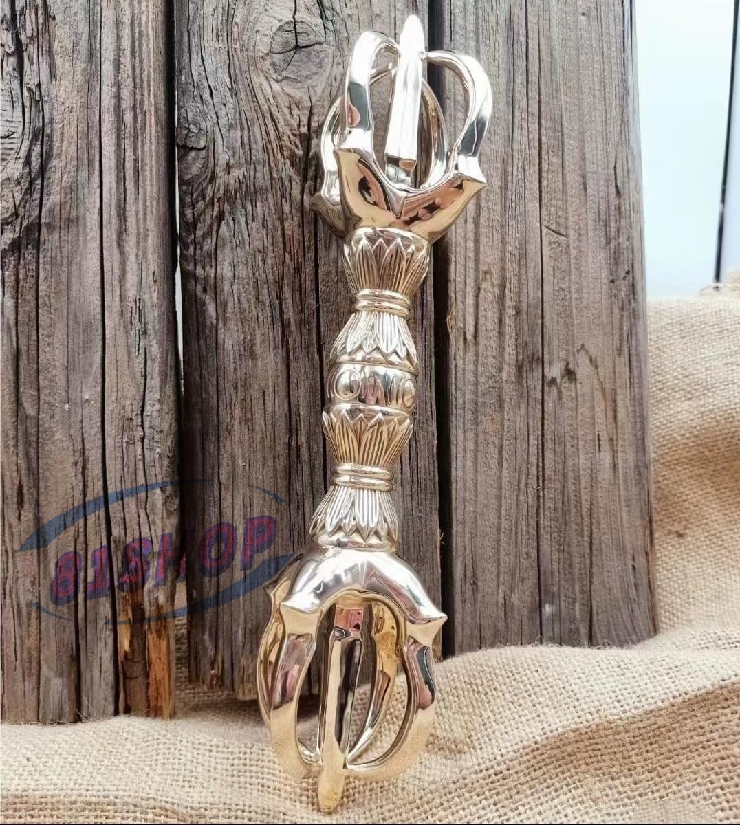 81SHOP」五鈷杵 金剛杵 鍮製 手道具 仏具 法器 大型 長さ 24cm 81SHOP」五鈷杵 金剛杵 鍮製 手道具 仏具 法器 大型 長さ 24cm