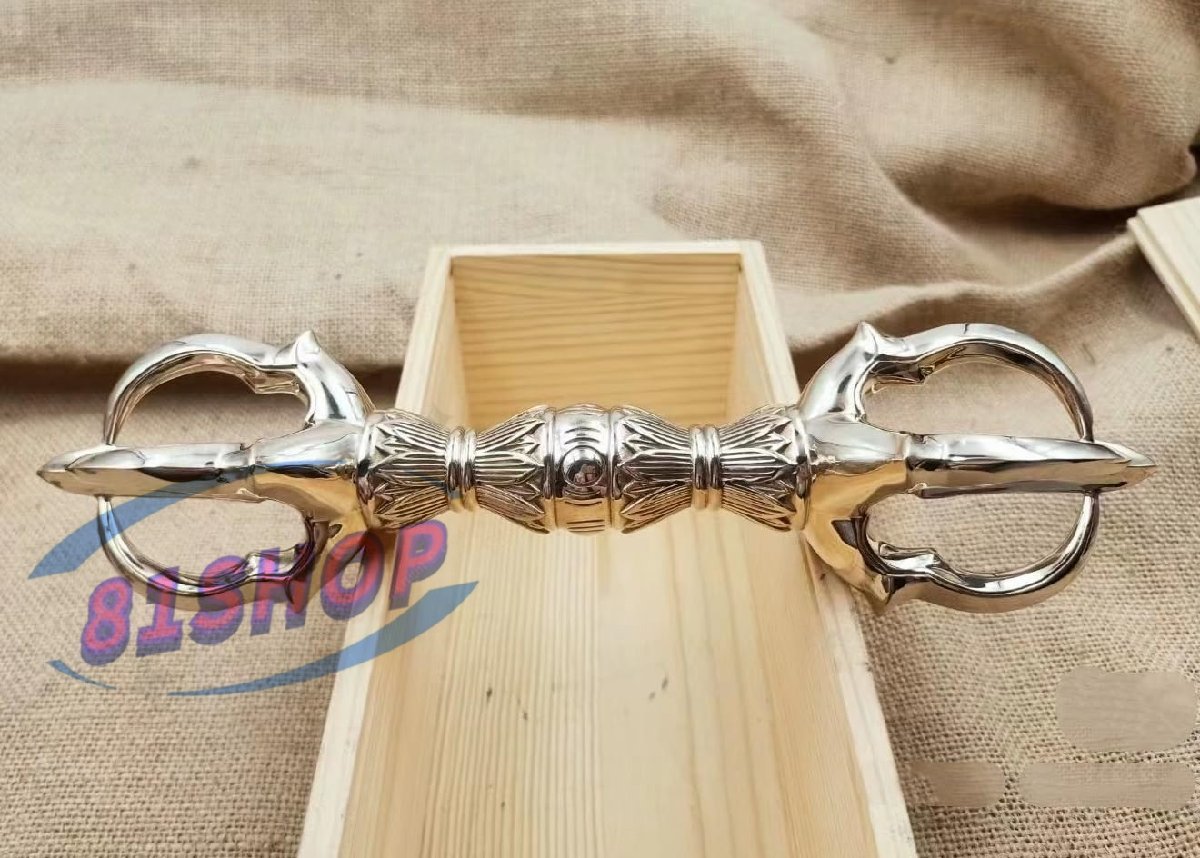 81SHOP」五鈷杵 金剛杵 鍮製 手道具 仏具 法器 大型 長さ 24cm 81SHOP」五鈷杵 金剛杵 鍮製 手道具 仏具 法器 大型 長さ 24cm