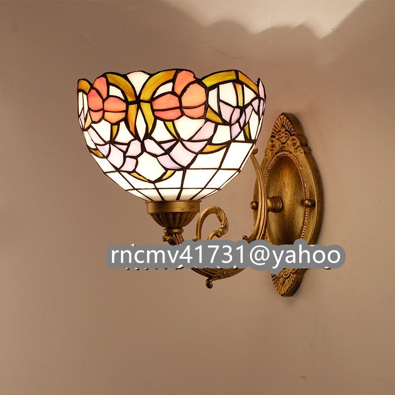「81SHOP」ウォールライト ステンドランプ ステンドグラス 花柄 ランプ レトロな雰囲気 ティファニー 壁掛け照明_画像1