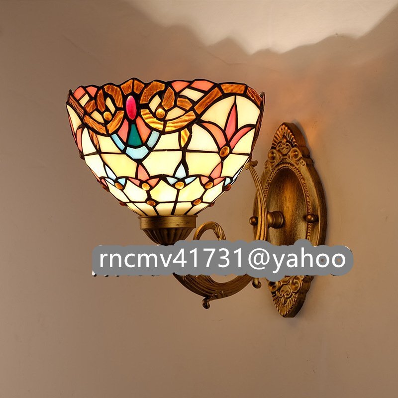 「81SHOP」 ステンドランプ ステンドグラス ウォールライト 花柄 壁掛け照明 レトロな雰囲気 ティファニー ランプ_画像1