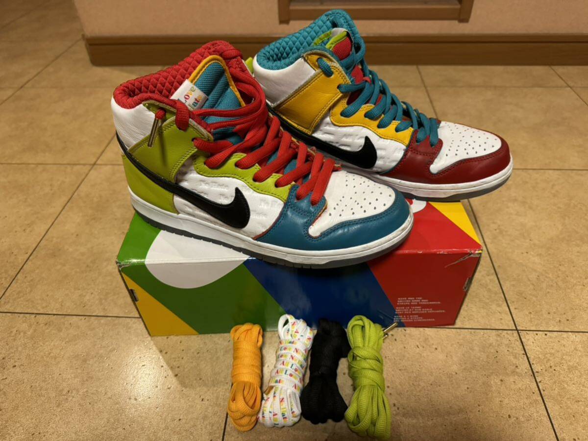 26.5 NIKE SB DUNK HIGH PRO QS ナイキ ハイカットスニーカー 美品AIR エア　モアアップテンポ　マルチカラー_画像1