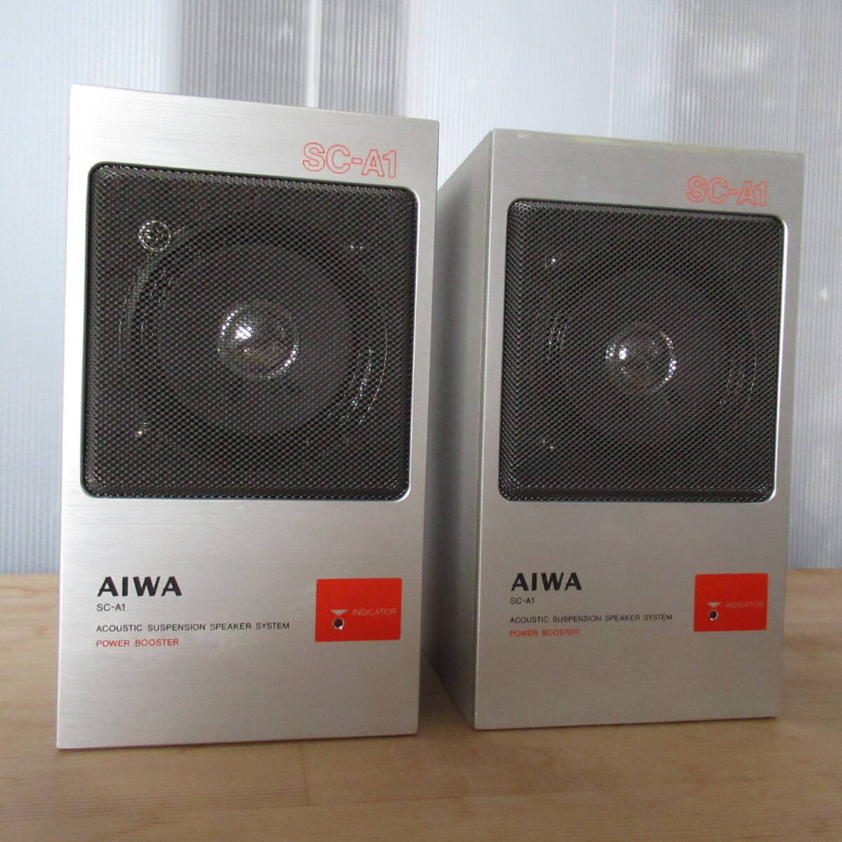 【レア】 アイワ AIWA SC-A1 アンプ内蔵 ミニ スピーカー レトロ アンティーク 音出し確認済 現状販売品の画像1