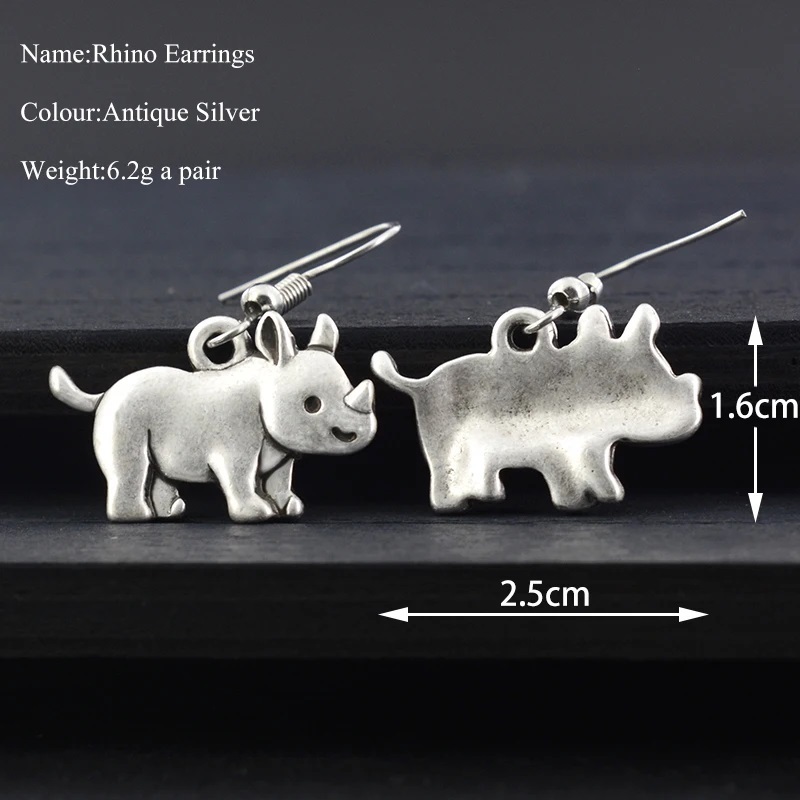 * rhinoceros * earrings! silver *. liking * animal love . house * accessory * present * new goods unused goods * free shipping *