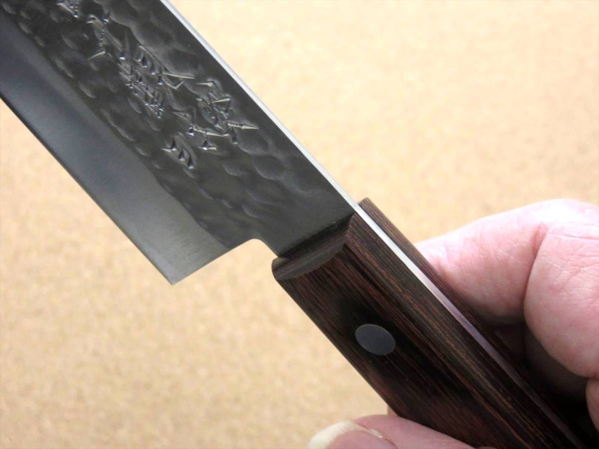 関の刃物 三徳包丁 17cm (170mm) 富士觀 鎚目鍛造 本割込 3層鋼 V金1号 VG-1 家庭用 野菜 魚の処理 肉切り 両刃万能包丁 文化包丁 日本製