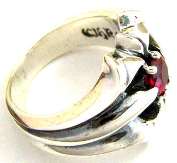 * silver 925 SKT ring with ruby 6 number new goods unused * SKT ring pin key ring 