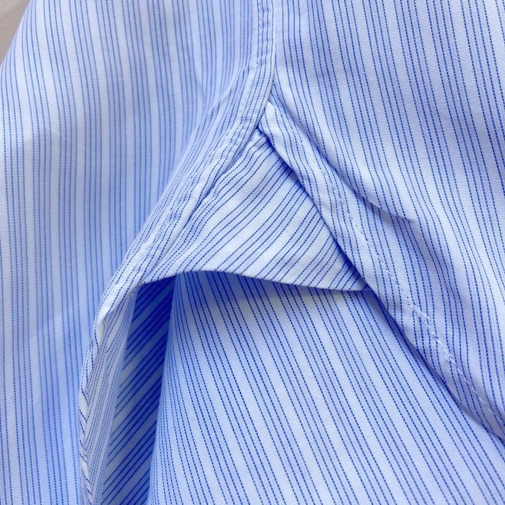 ギローバー GUY ROVER ストライプ ワイドカラーシャツ ブルーxホワイト【サイズ39】ドレスシャツ_画像6
