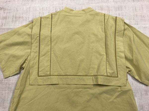 KBFke- Be efURBAN RESEARCH Urban Research retro режим cut and sewn блуза рубашка с коротким рукавом tops женский оборка One желтый цвет 