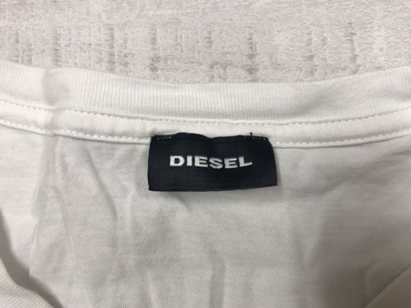 ディーゼル DIESEL ラグジュアリー ストリート 古着 シンプルロゴ 半袖Tシャツ カットソー メンズ L 白_画像2