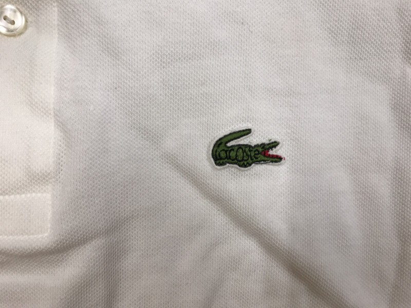 ラコステ LACOSTE オールド レトロ トラッド 古着 鹿の子 半袖ポロシャツ メンズ ロゴ刺繍 2 白_画像3