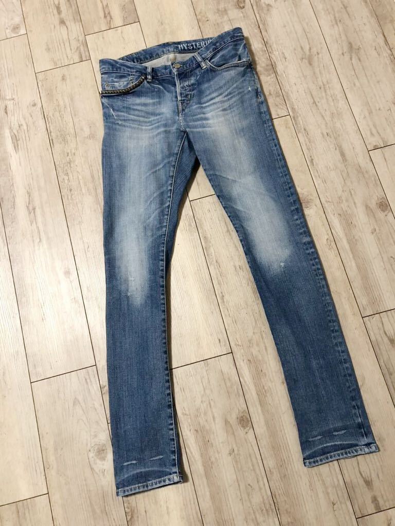 正規 HYSTERIC GLAMOUR SP skinny fit jeans ヒステリックグラマー インディゴウォッシュ 定番ストレッチスキニーデニム size31x32★_画像7