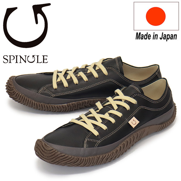 SPINGLE (スピングル) SP-110 カンガルーレザースニーカー 日本製 05Black SP002 LL-27.5cm