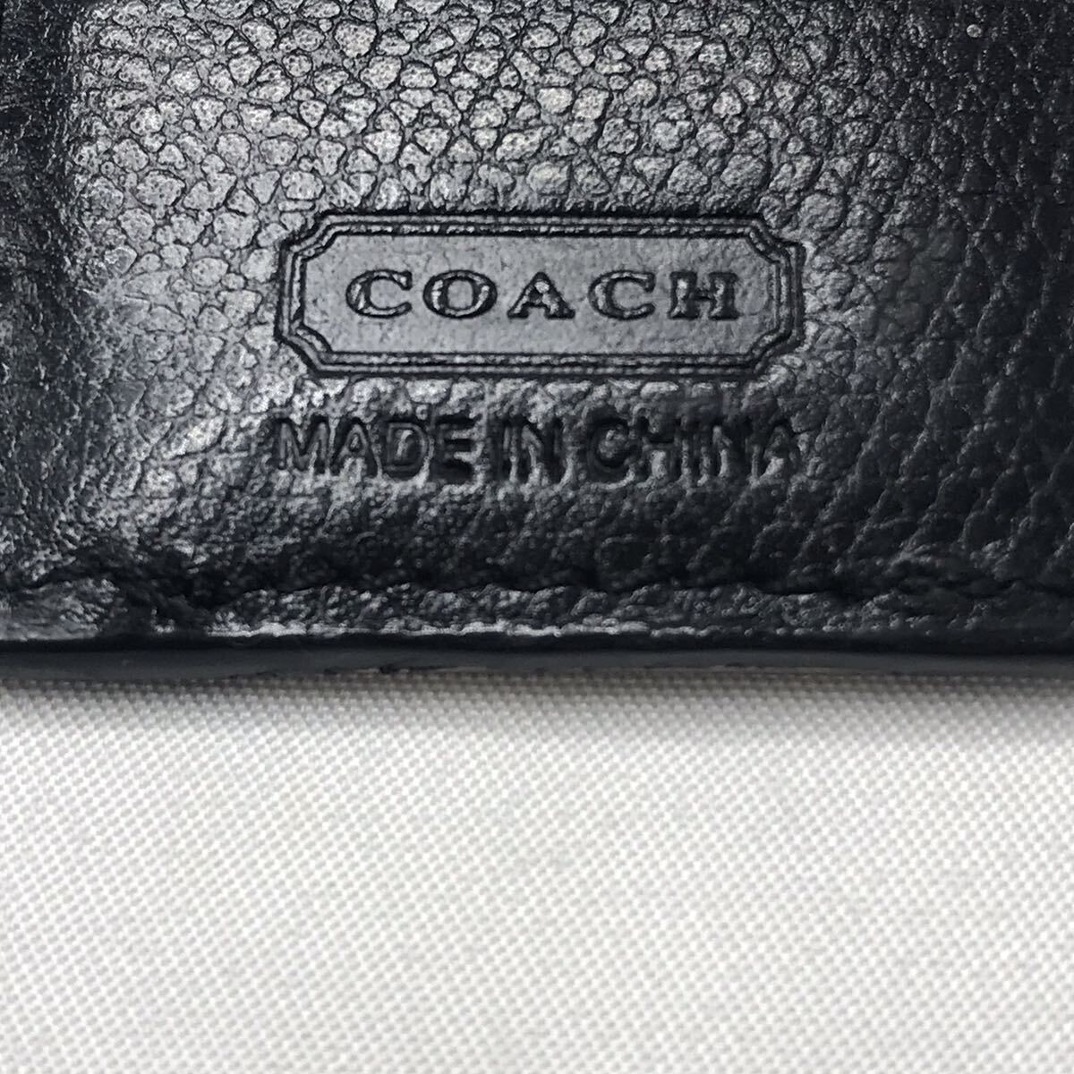  used COACH Coach key holder key ring leather black leather key holder use impression equipped YS 3BAW