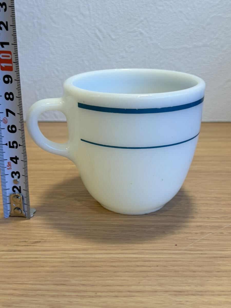  Old Pyrex PYREX blue band mug Showa Retro USA the US armed forces Vintage antique milk glass glass 
