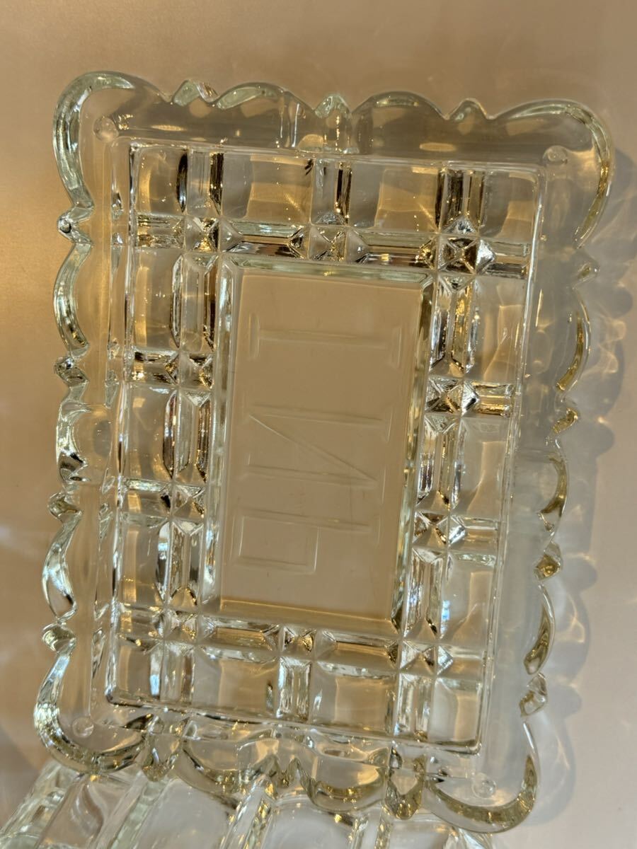 クリスタル ガラス シガレットケース 小物入れ ケース 灰皿 アンティーク ビンテージ 雑貨 オブジェの画像8