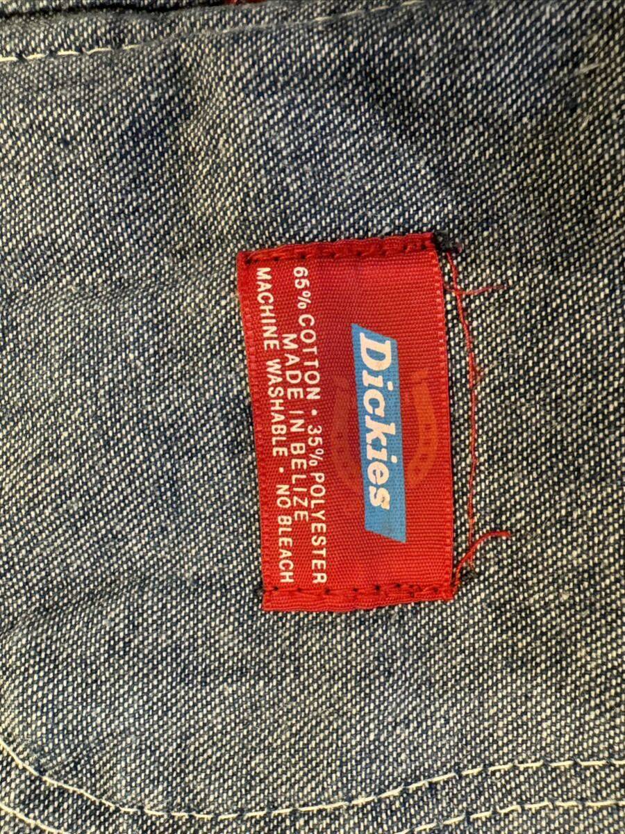 ビンテージ Dickies ディッキーズ オーバーオール デニム コットン サロペット 古着 USA ヒッコリー ワーク レトロ_画像5