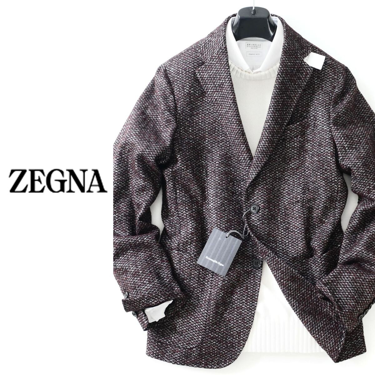 dp451●ZEGNA●エルメネジルドゼニア●シルクリネン混●シングルブレストジャケット●本切羽●48_画像1