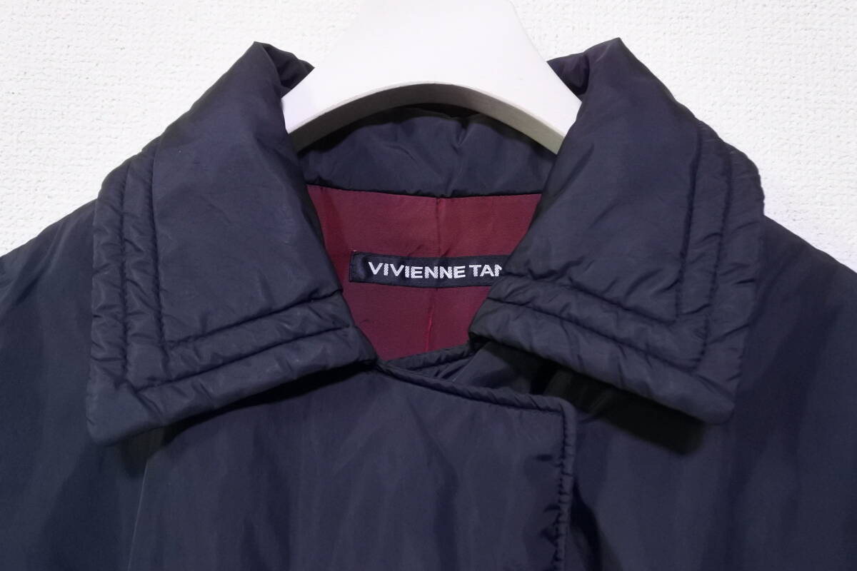 VIVIENNE TAM Nylon Padded Coat size 0 ヴィヴィアンタム ナイロン キルティング 中綿 コート 花柄 ブラック_画像3