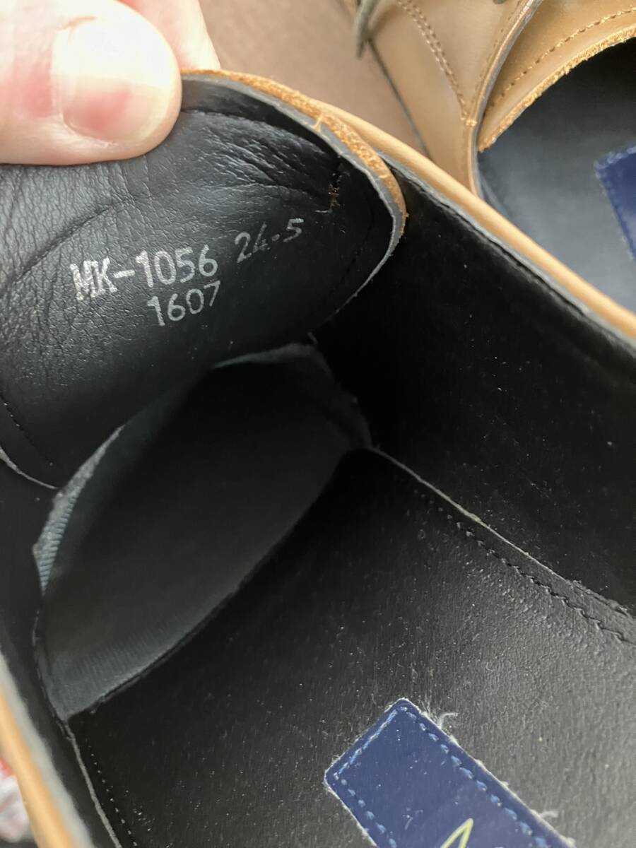 【M】MICHEL KLEIN　革靴　ブラウンカラー　サイズ：24.5ｃｍ　メンズシューズ　紐靴　天然革　_画像3