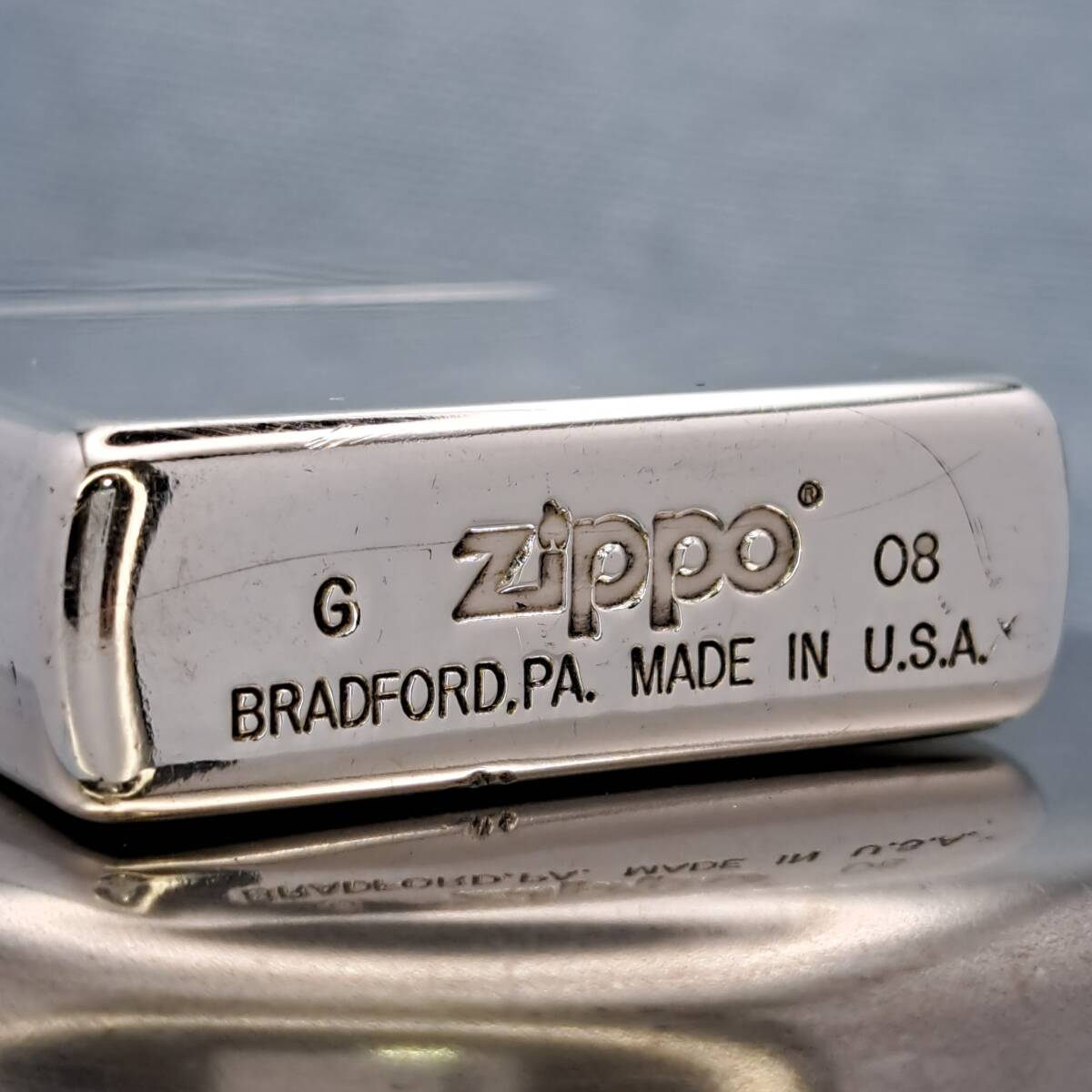 1000円～ zippo 美品 波紋加工 シルバー SILVER color ジッポー オイルライター USA ZB63_画像3
