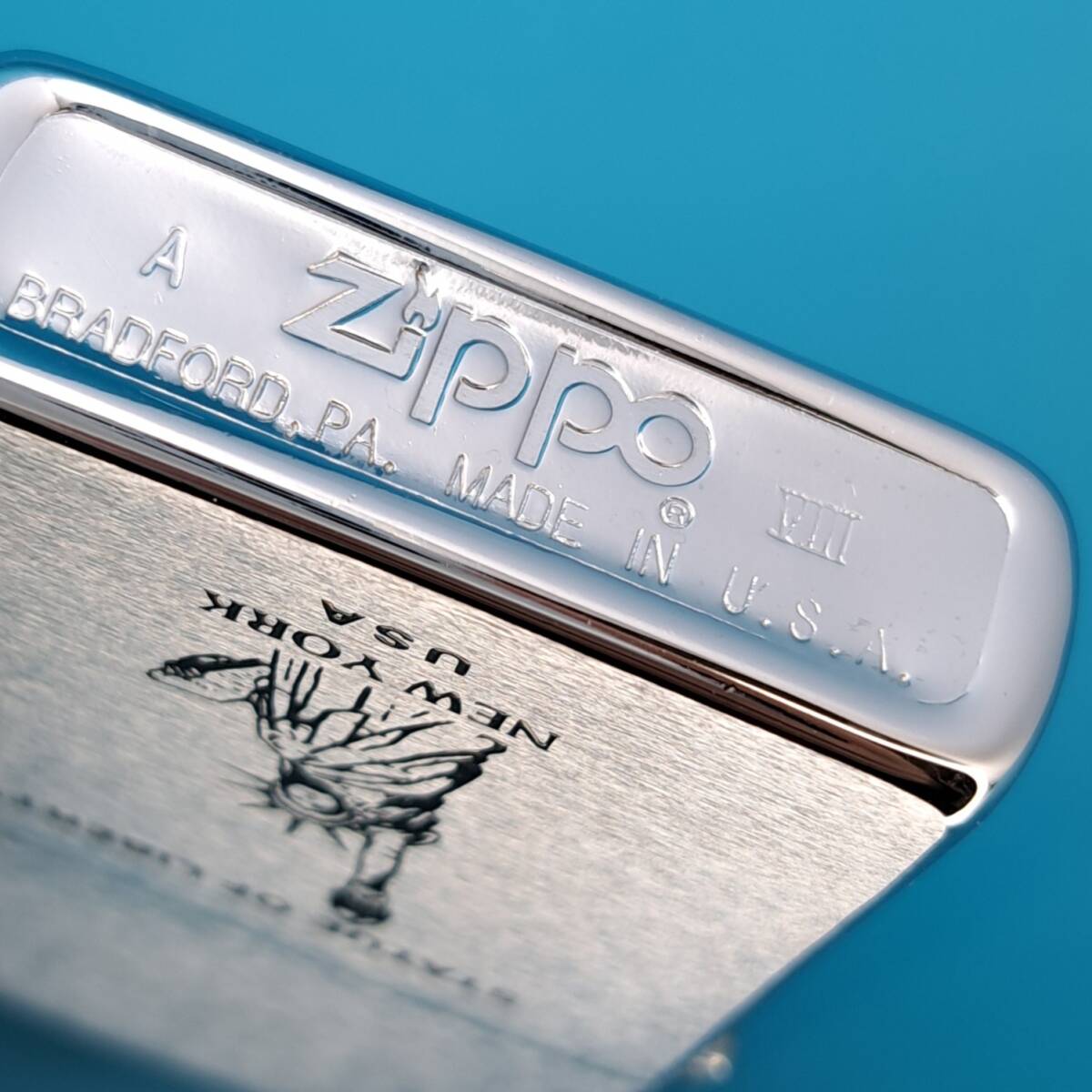 1円～ zippo 美品 自由の女神 ニューヨーク New York 1992年製 シルバー SILVER color ジッポー オイルライター USA ZC25_画像7