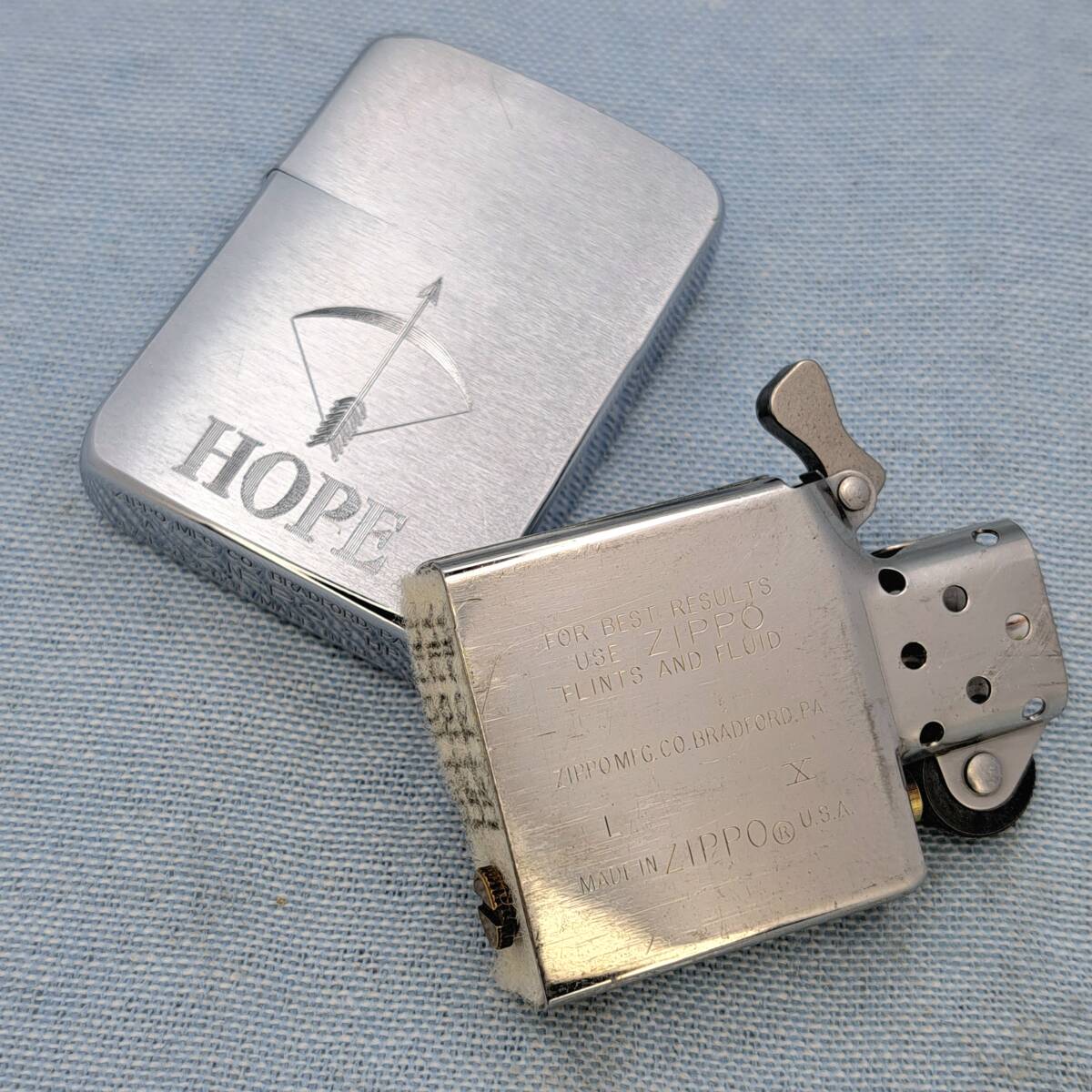 1円～ zippo 美品 HOPE 1941レプリカ HP刻印 ４バレル 日本たばこ産業 REPLICA ジッポー シルバー SILVER color オイルライター USA ZC51_画像7