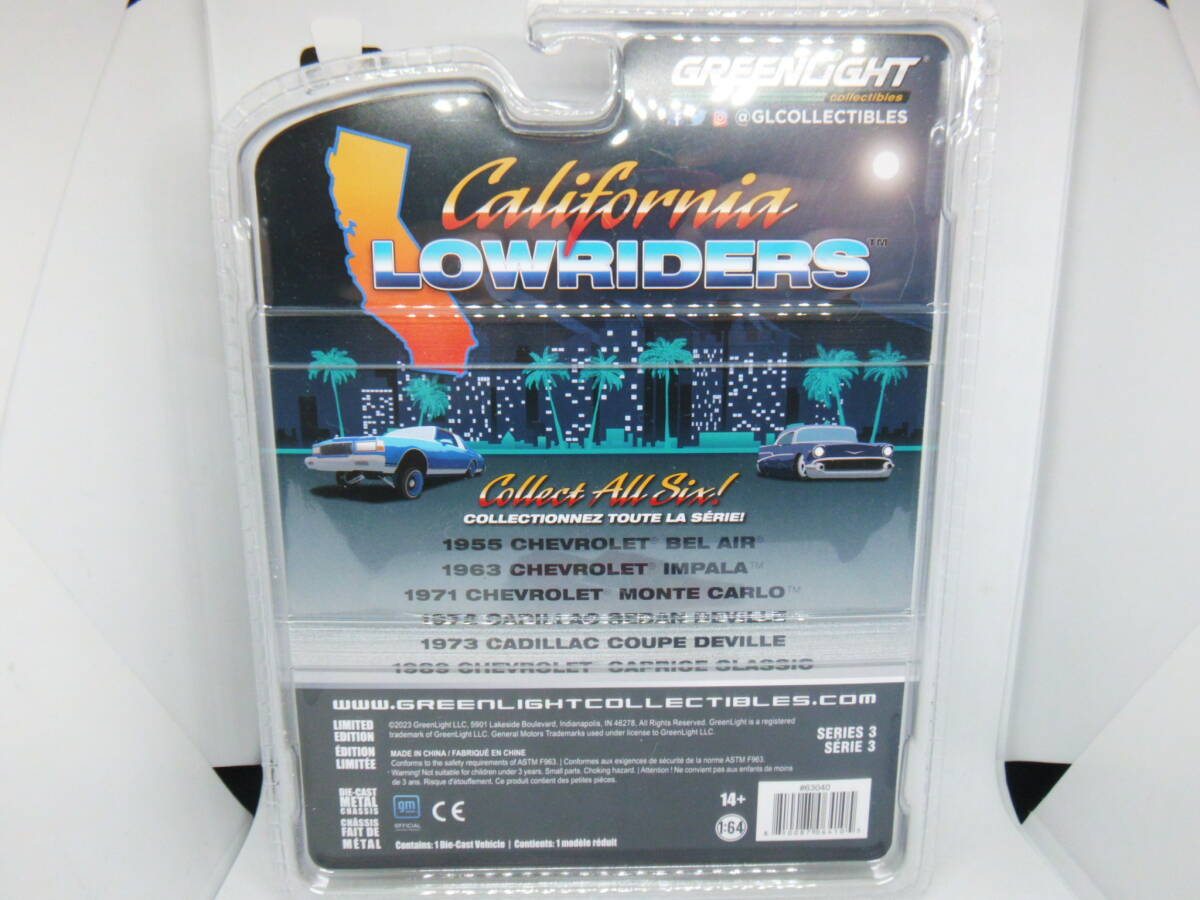 GREENLIGHT CALIFORNIA LOWRIDERS SERIES 3 1973 CADILLAC COUPE DEVILLE カリフォルニアローライダー3 1973 キャデラック クーペデビル_画像2