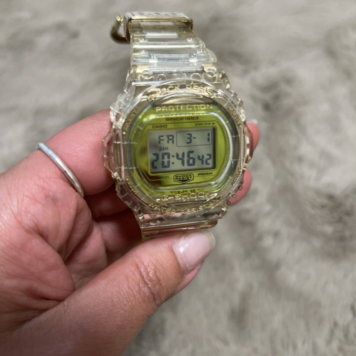 G-Shock Clear Glacier Gold DW-5735E-7JR GEE Shock Clock