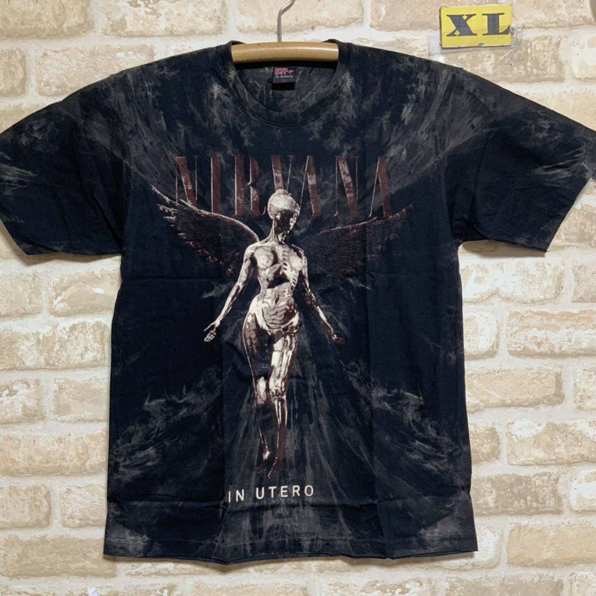 ニルヴァーナ nirvana ニルバーナ Tシャツ　XLサイズ　バンド Tシャツ 半袖　タイダイ　絞り染め　ムラ染