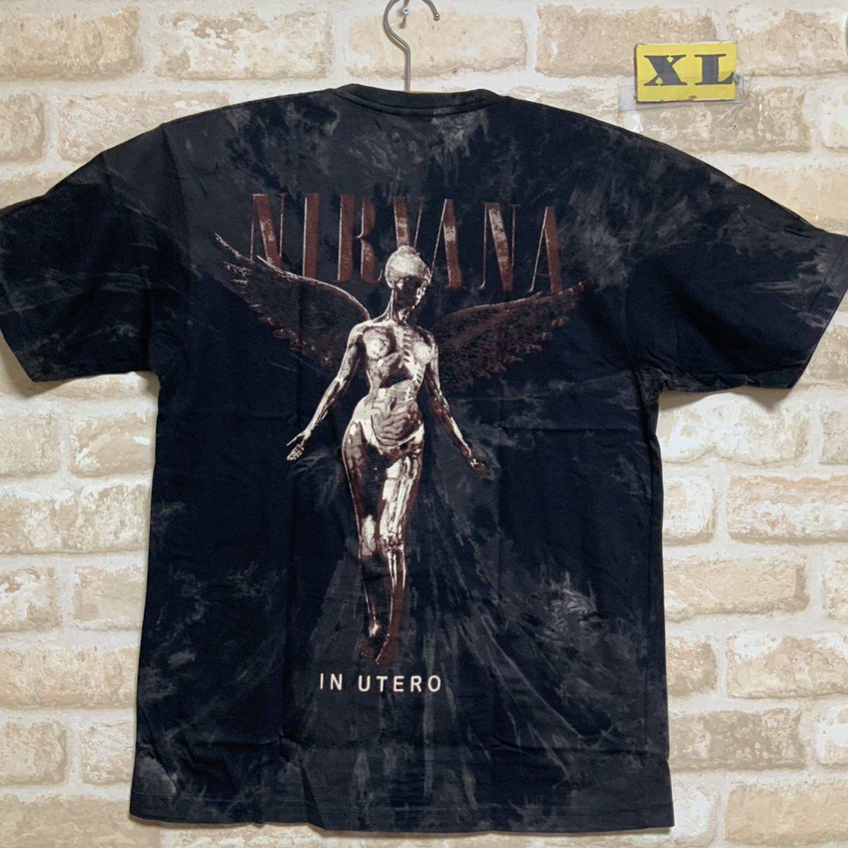 ニルヴァーナ nirvana ニルバーナ Tシャツ　XLサイズ　バンド Tシャツ 半袖　タイダイ　絞り染め　ムラ染