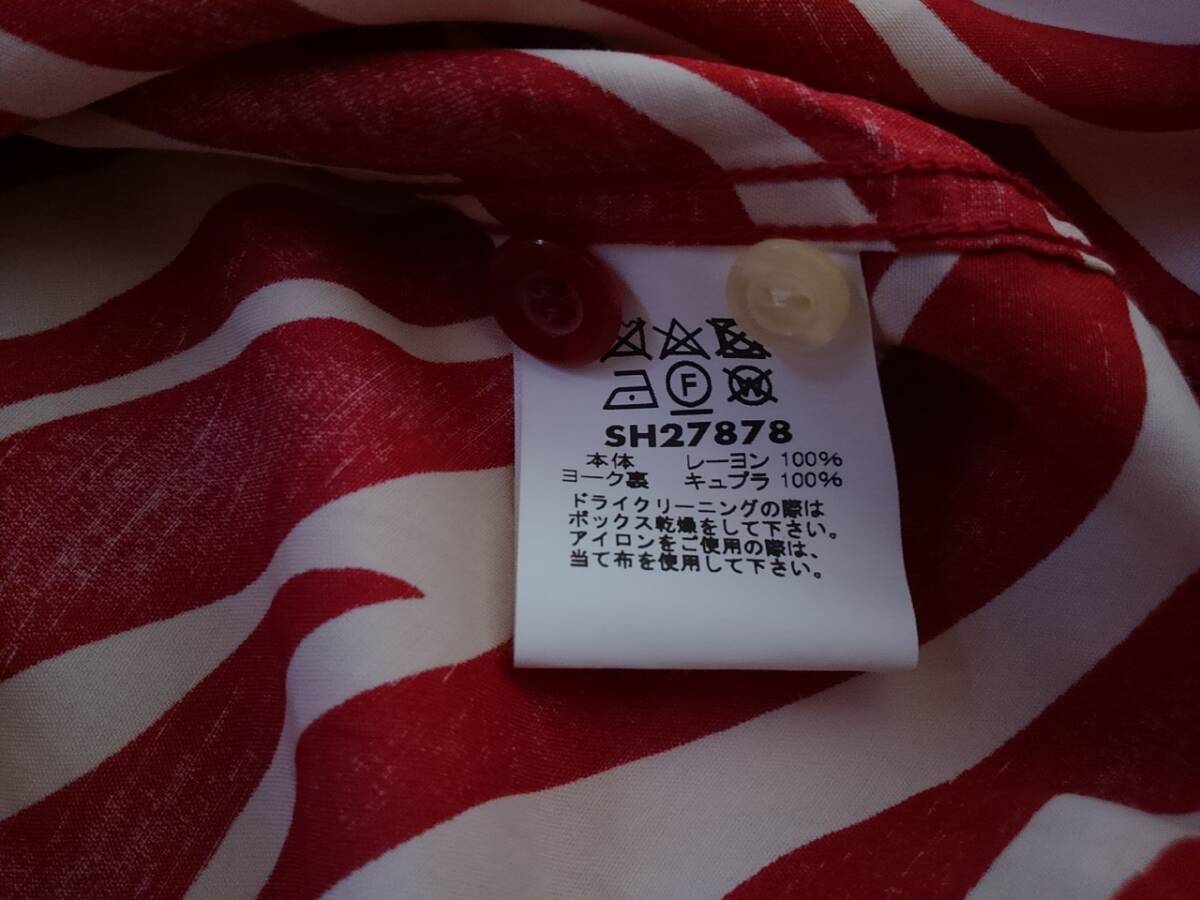 STAR OF HOLLYWOOD 長袖オープンシャツ SH27878 ゼブラ柄 色レッド サイズM 東洋エンタープライズ 日本製 未使用タグ付きの画像7