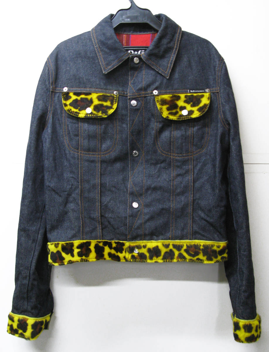 D&G：ファー付き Gジャン ( ドルチェ&ガッバーナ デニム ジャケット レザー denim jacket_画像1