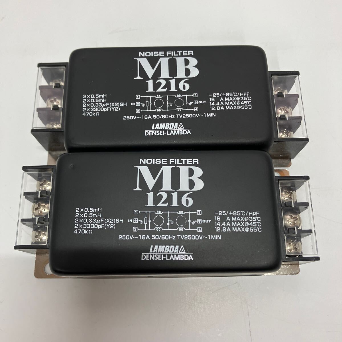 LAMBDA　デンセイ　ラムダ　MB1216　ノイズフィルタ　2個まとめ売り　A-190_画像2