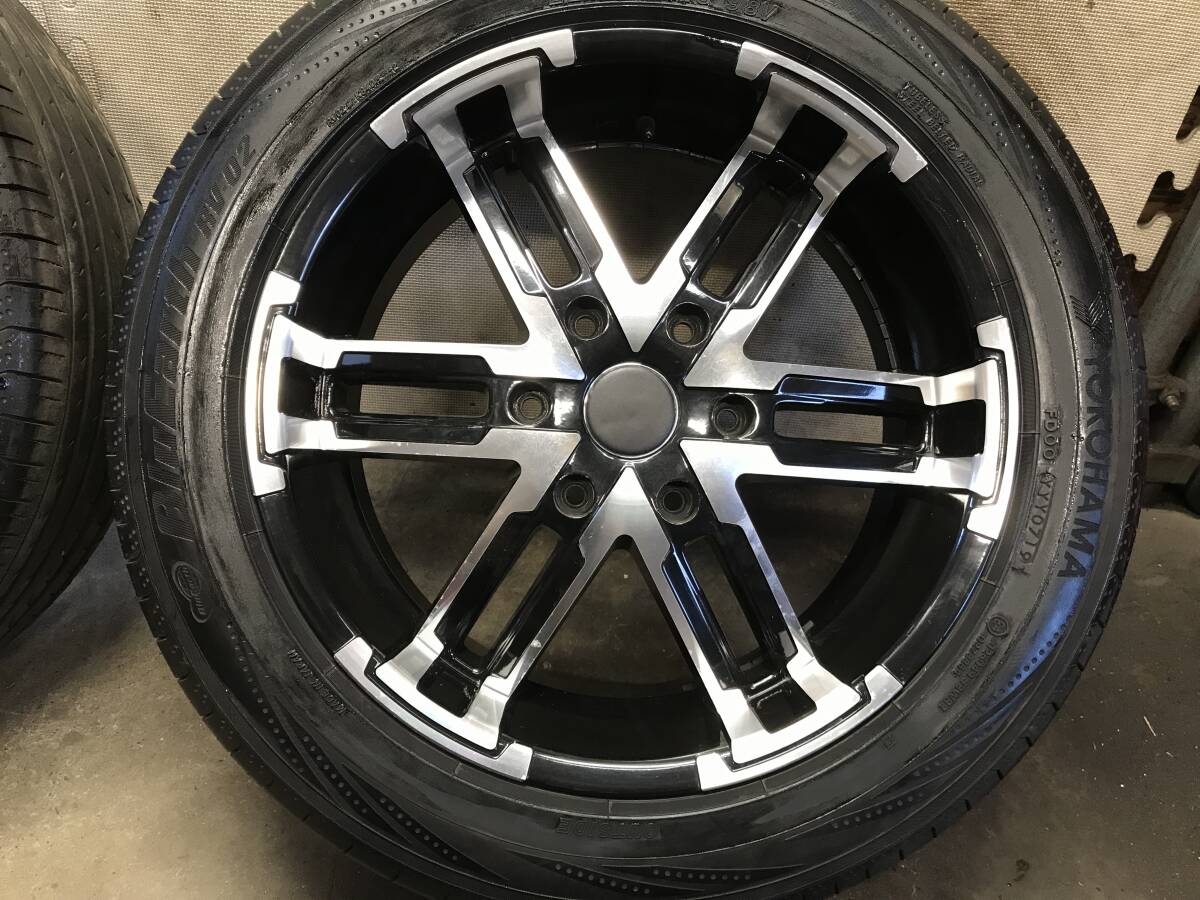 【200系ハイエース】MKW18×7.5J+37 PCD139.7 6Hアルミホイール 225/55R18バリ山19年製ヨコハマ タイヤ ４本