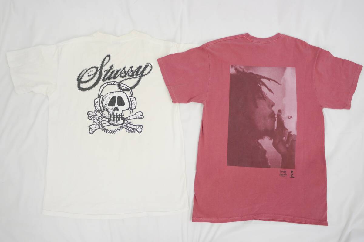 Stussy7点まとめ売り Tシャツ6点+ネックレストップ1点 Y2K コラボ スカル ボブマーリー アイランドレコード スケート ストリート QVQ-91_画像5