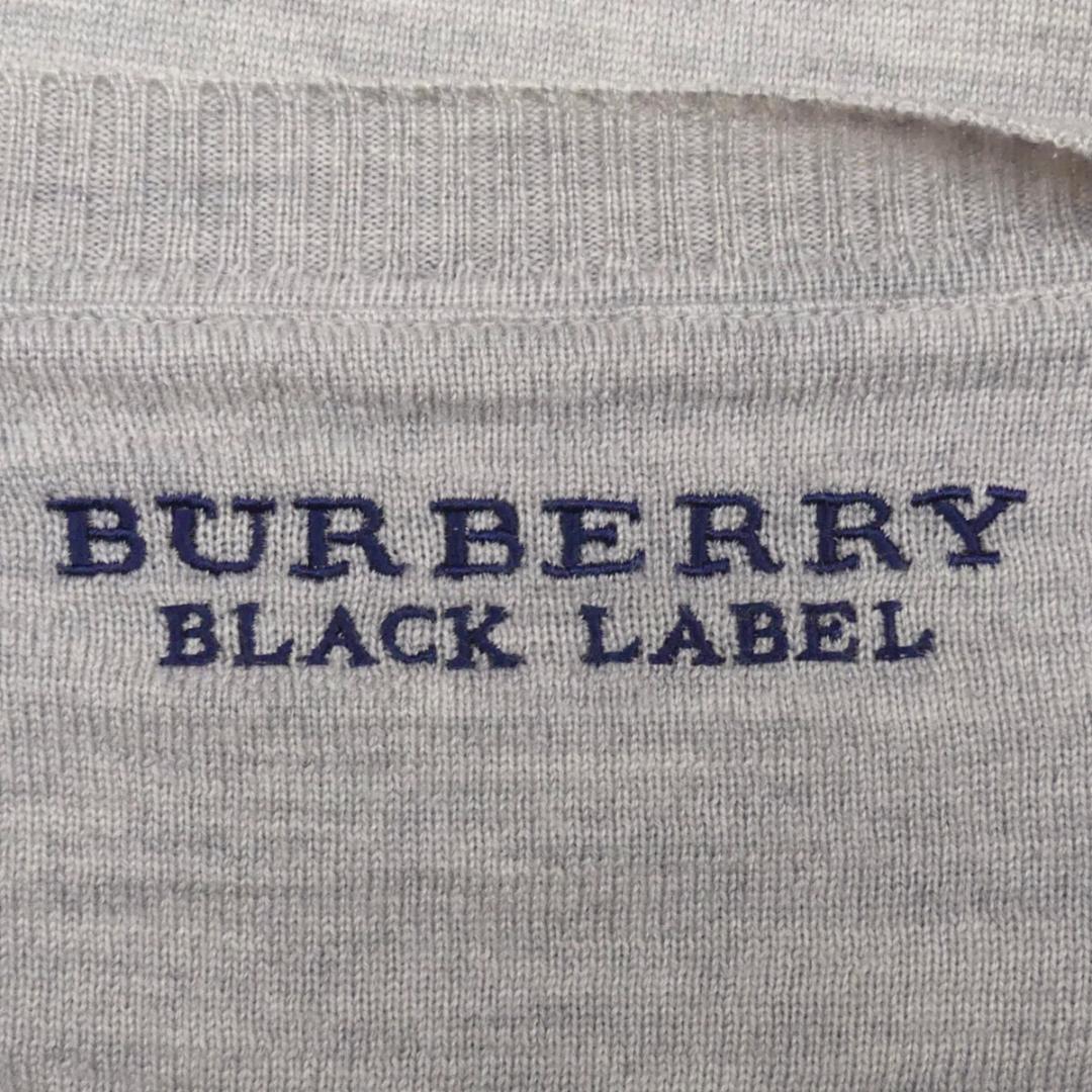 即決★BURBERRY BLACK LABEL★メンズM 廃版 カーディガン ニット セーター バーバリーブラックレーベル 2 グレー 三陽商会 刺繍