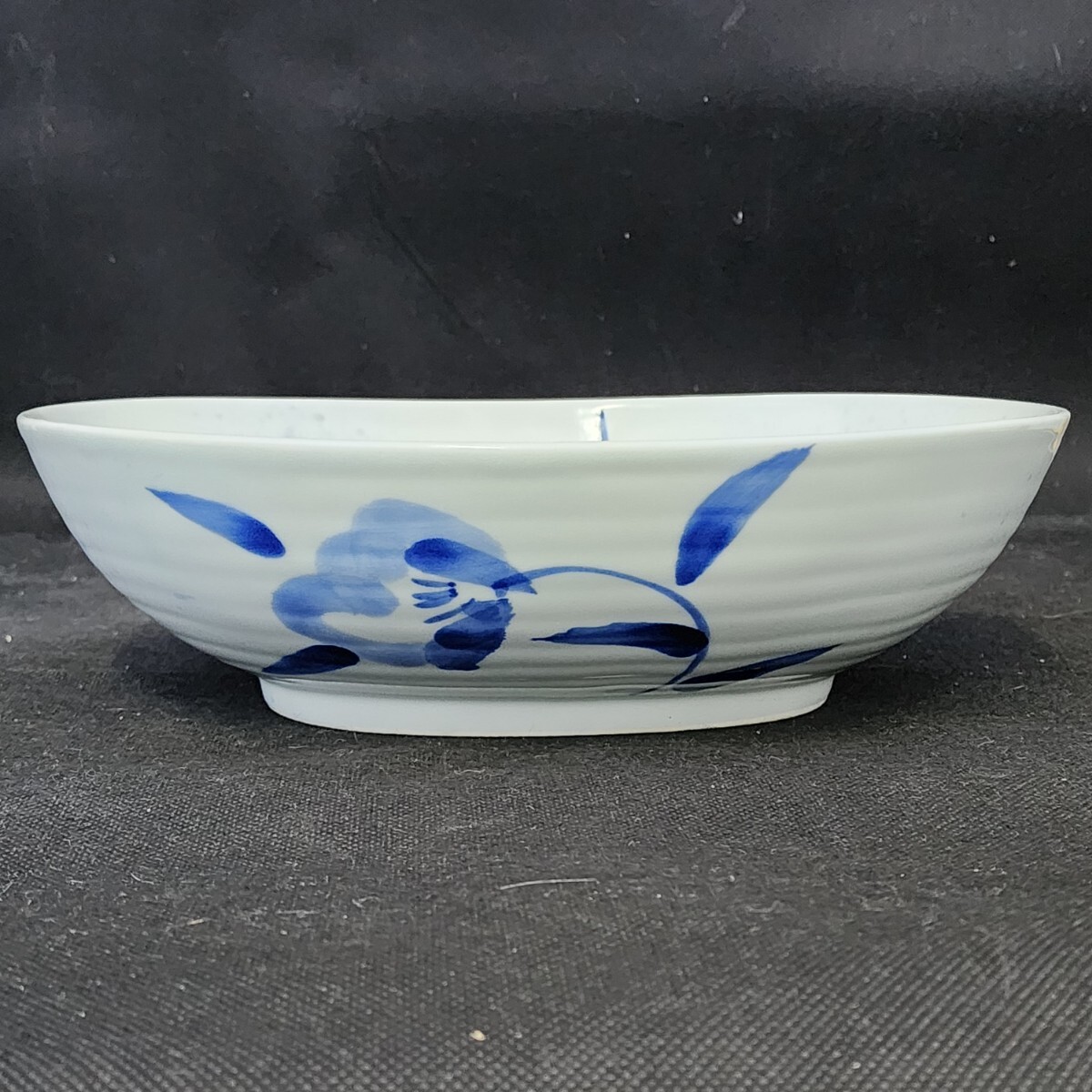 染付花絵　26,5cm　楕円盛鉢　未使用　/オーバルボウル/大鉢/食器/陶磁器/_画像6